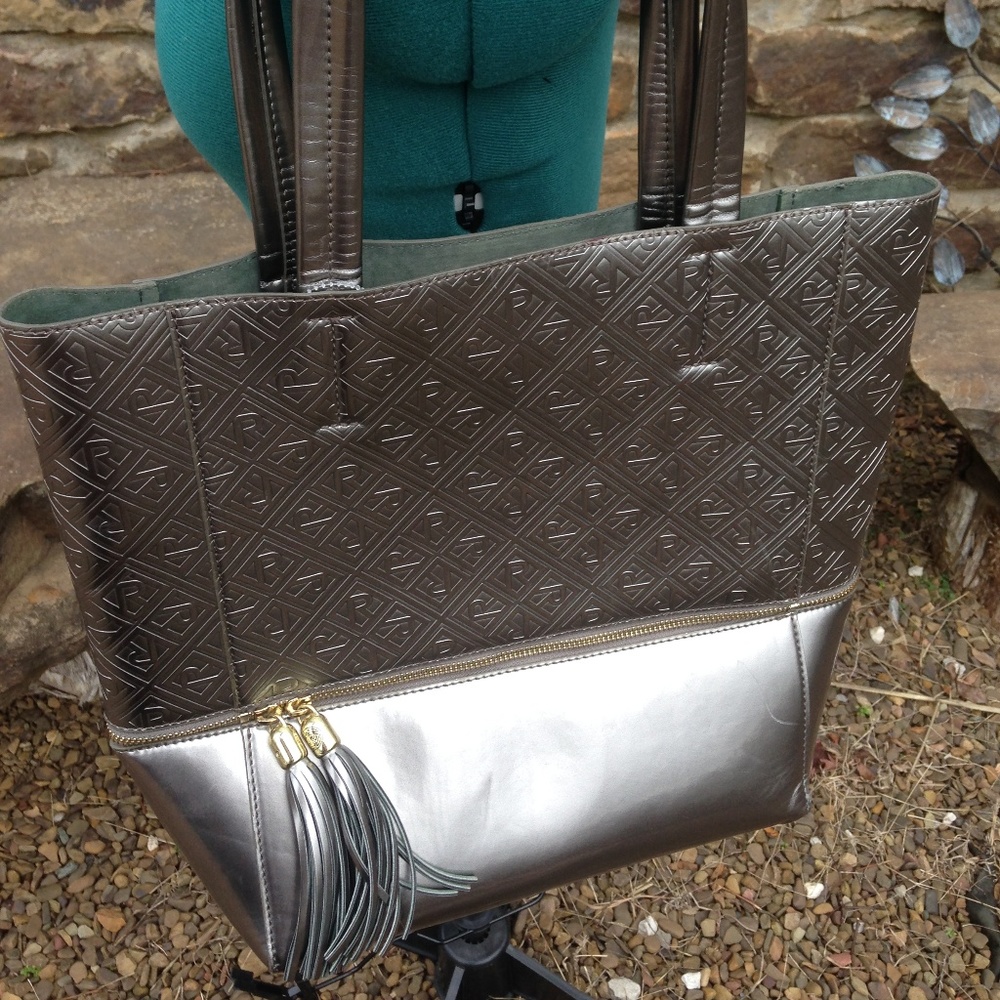 RELIC by Fossil Silver Tote